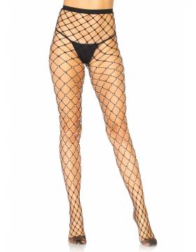 Faux pearl fence net tights